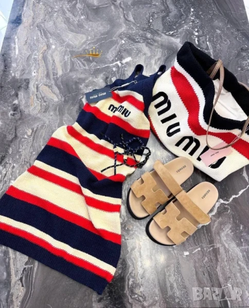 плажна чанта и рокля miu miu , снимка 1