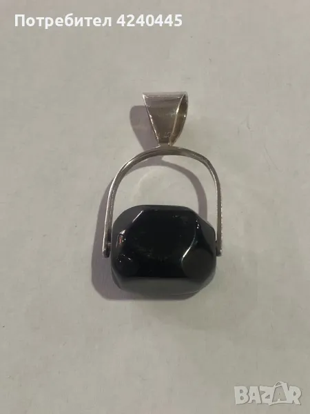 Сребърна висулка с оникс, снимка 1