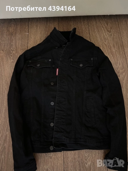 Мъжко дънково яке черно DSQ2, снимка 1