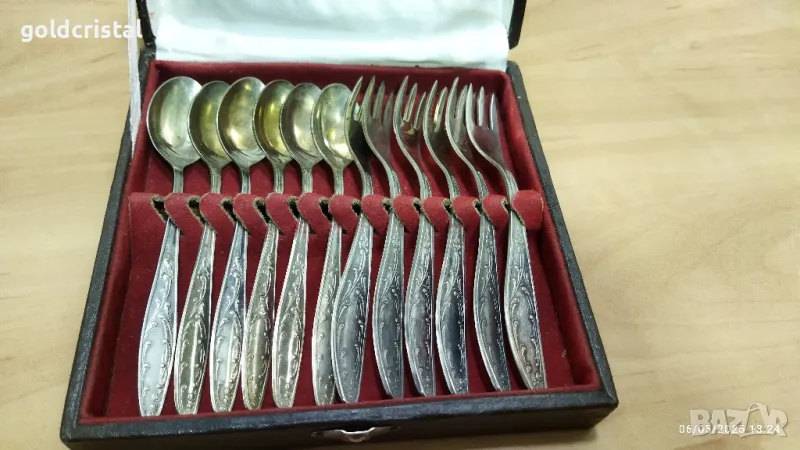 стари руски прибори за десерт вилички и лъжички , снимка 1