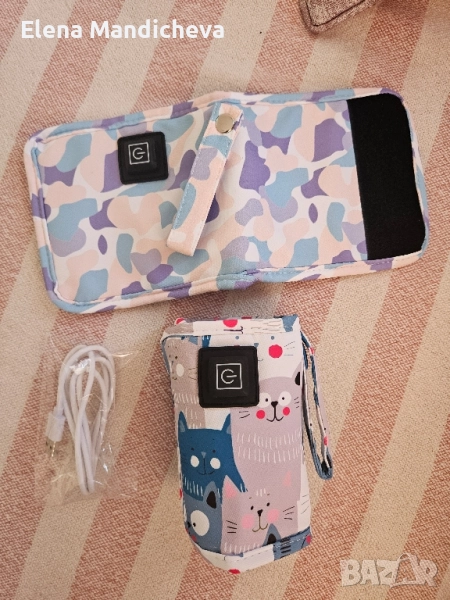 Преносим нагревател термос за шишета за вода или мляко USB кабел за кола, снимка 1