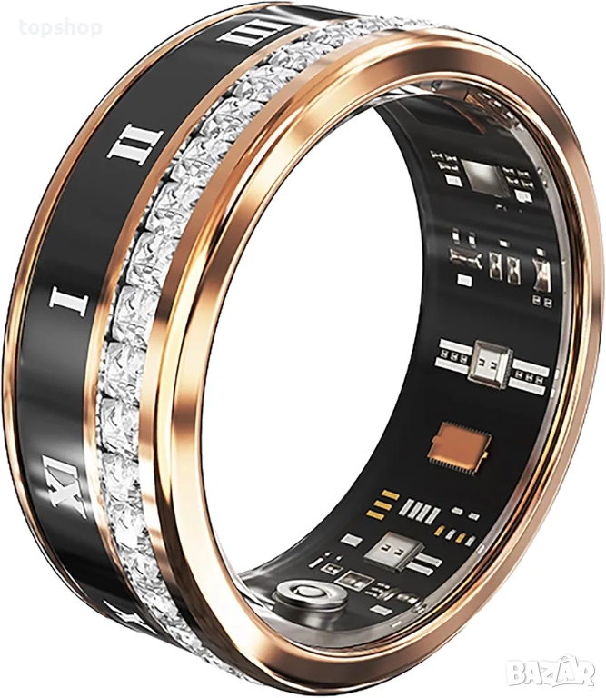 Нов проверен смарт пръстен за жени, фитнес диамантено проследяване на активността, пулсомер..., снимка 1