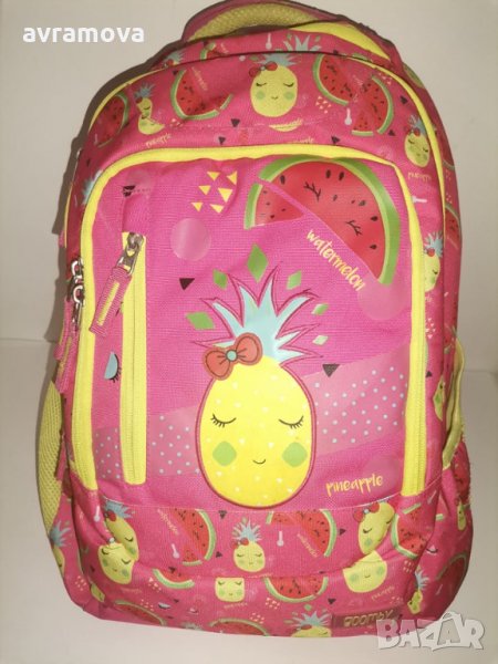 Ученическа чанта, раница Goomby с 4 отделения Pineapple, снимка 1