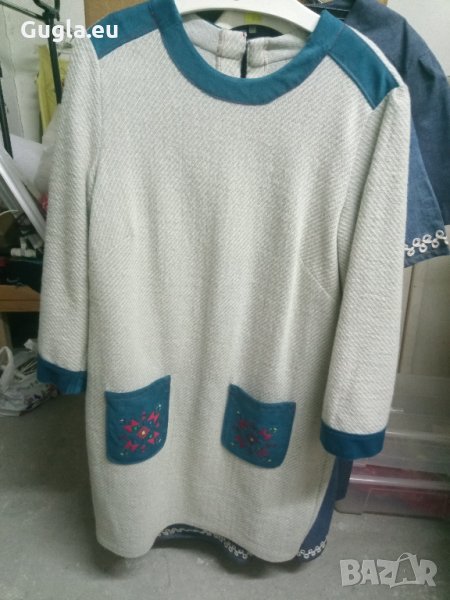 Рокля плътна вълна с бродерия шевици, снимка 1