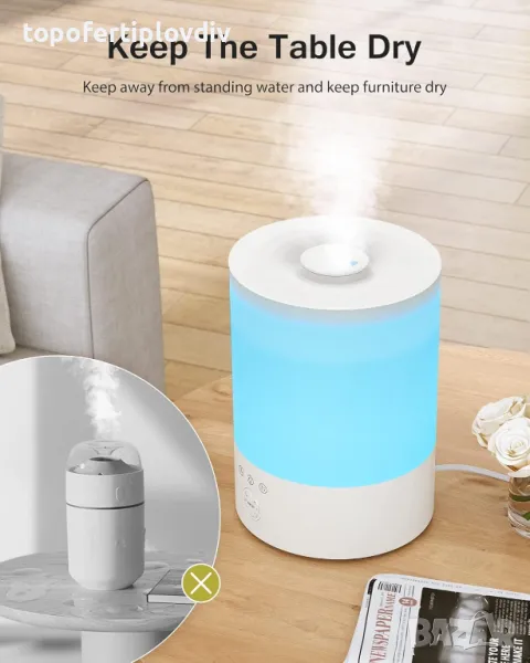 Овлажнител за въздух Maxcio 2.5 L, Ultrasonic RGB,Гаранция, снимка 1