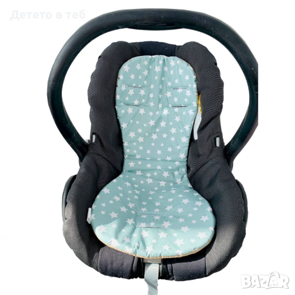 Подложка за столче за кола 0-13 кг, мента звезди, снимка 1