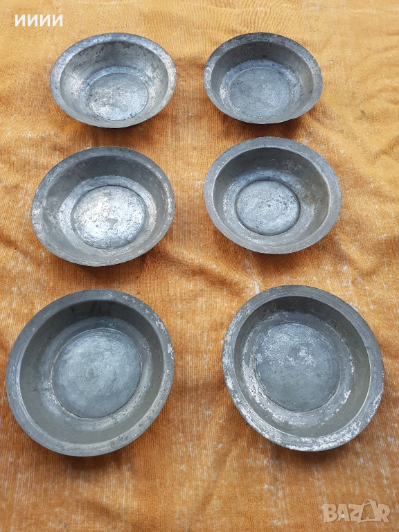 Възрожденска бакърена чиния паница 6 бр 2 лот, снимка 1