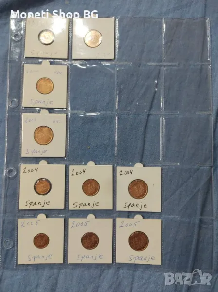 Лот от 10 бр. Евроцентове – Испания -UNC, снимка 1