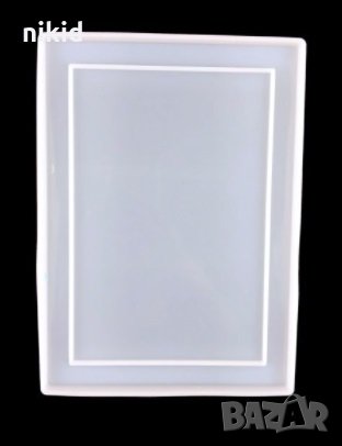 Грамадна правоъгълна правоъгълник рамка силиконов молд форма фондан смола гипс шоколад пано, снимка 1