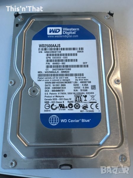 Хард диск 250 Gb Wd, снимка 1