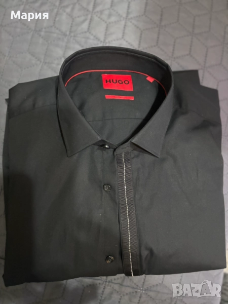 Мъжка риза, черна- Slim Fit, снимка 1