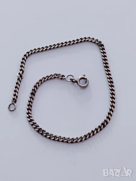 Сребърна гривна С, снимка 1