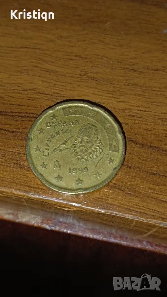 рядка монета 20 евро цента 1999 , снимка 1