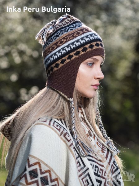 Автентична двулицева перуанска шапка Chullo различни цветове, снимка 1