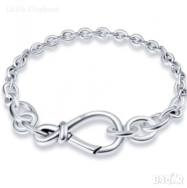 Сребърна гривна Пандора,"До безкрая",17 см/нова, снимка 1