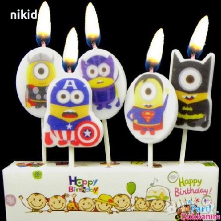5 бр свещи свещ миньоните Minions миньони миньон  за торта Рожден ден детско парти топери топер, снимка 1