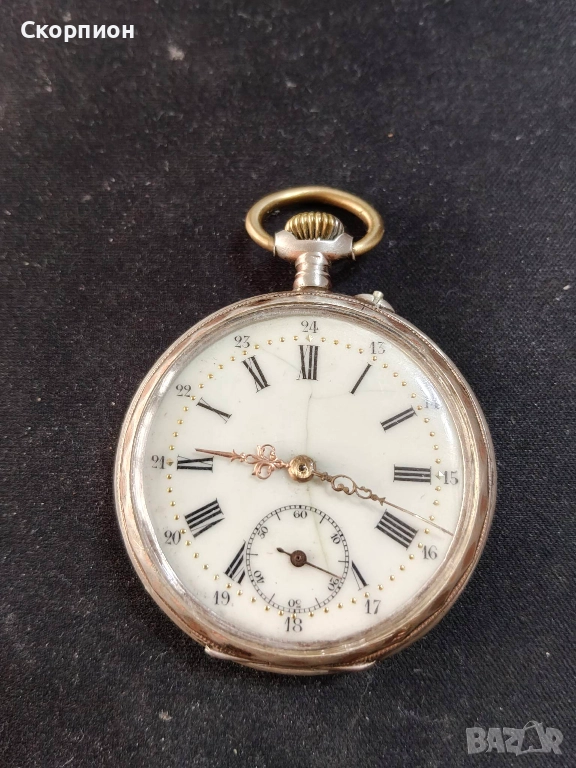 Швейцарски СРЕБЪРЕН джобен часовник 1901г. - 6 Рубина-ПЕРФЕКТЕН, снимка 1