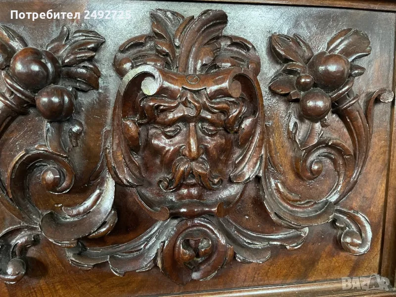 Шкаф  бюфет старинен, антикварен, дъбов, Дърворезба , снимка 1
