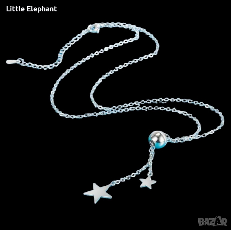 Pre order Сребърно колие Пандора,звезди,double,колекция"Famous"/ново, снимка 1