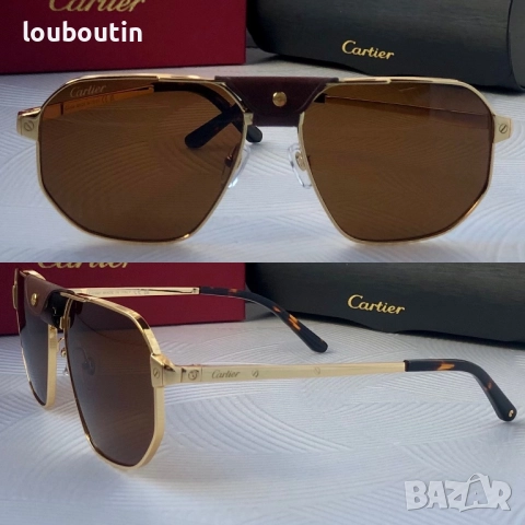 Cartier Мъжки слънчеви очила с кожа 3 цвята, снимка 5 - Слънчеви и диоптрични очила - 51749710