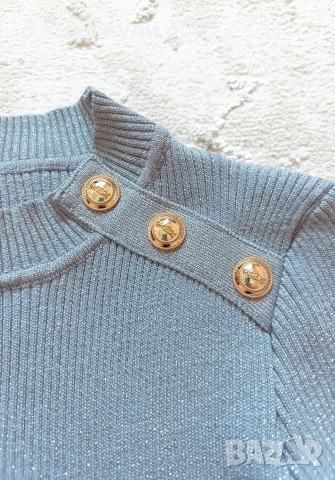 Сребриста рокля с бляскави частици, снимка 7 - Рокли - 52904609