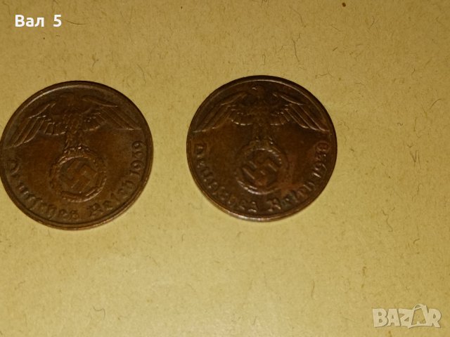 1 пфениг 1937 , 1938 и 1939 г . Германия , Трети райх - 3 бр, снимка 4 - Нумизматика и бонистика - 42597577