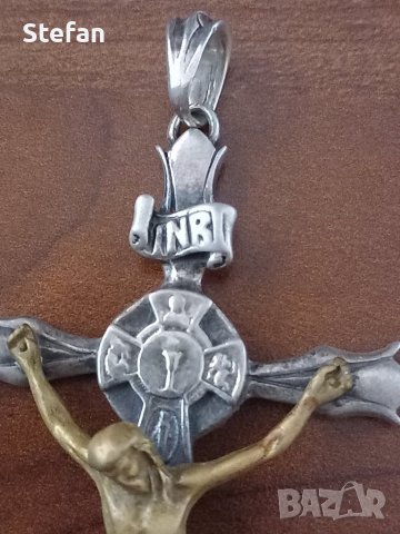 Масивен сребърен кръст, снимка 8 - Антикварни и старинни предмети - 42462951