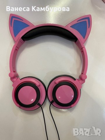 Розови слушалки тип “котка” , снимка 4 - Слушалки и портативни колонки - 39794797