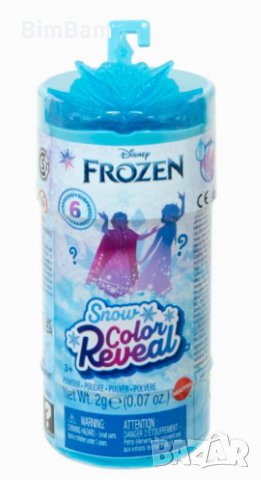 Промоция -50% ! Мини кукла изненада Disney Frozen Snow Color Reveal с 6 изненади Mattel