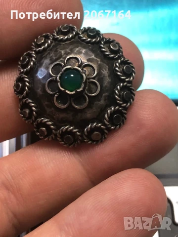 Стара маркирана сребърна брошка