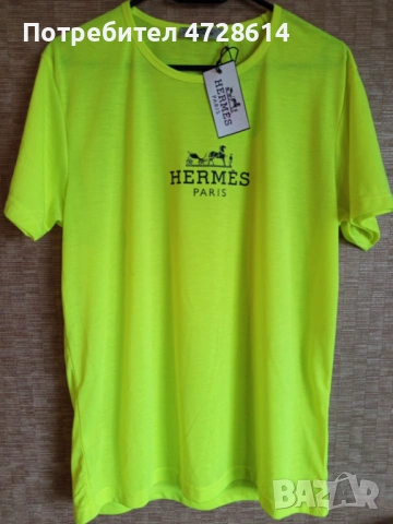 HERMES  мъжка тениска в цвят неон