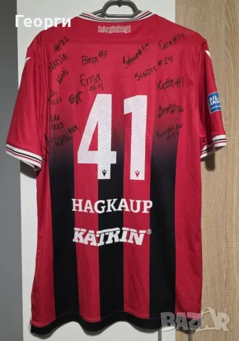 Оригинална тениска на Þróttur Reykjavík  с автографи – уникат!, снимка 2 - Футбол - 50310563