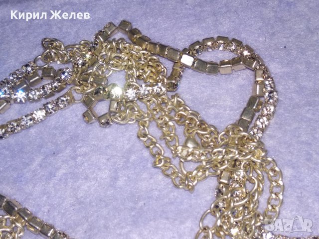 ЕФЕКТНА ПОСРЕБРЕНА КРИСТАЛНА ОГЪРЛИЦА КОЛИЕ ГЕРДАН ВИНТИДЖ СТИЛ 38612, снимка 9 - Колиета, медальони, синджири - 41648659