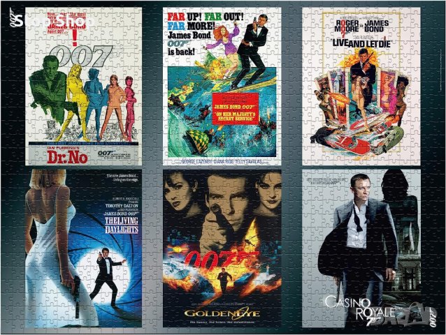 007 James Bond All 6 Bonds 1 puzzle 1000 665x500 mm джеймс бонд 007 пъзел , снимка 6 - Пъзели - 41288299