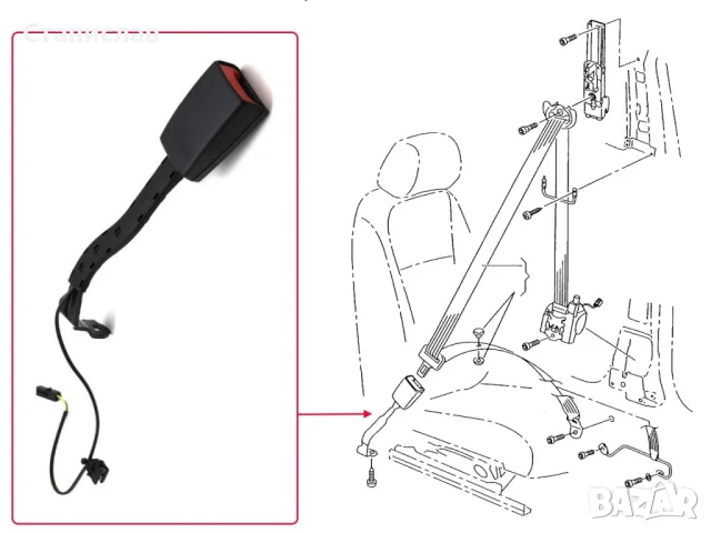 Гнездо за предпазен колан VW Jetta A5, снимка 2 - Части - 50626767
