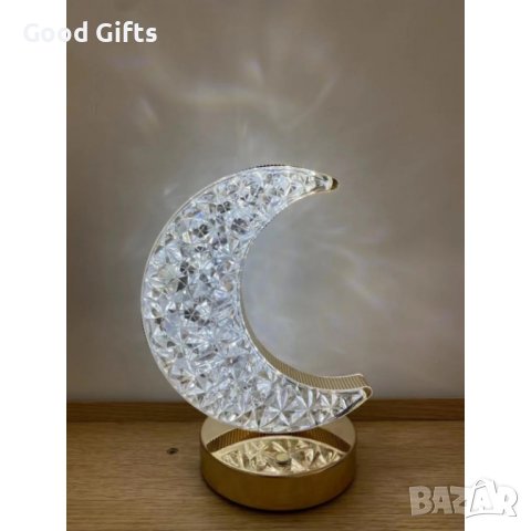 LED декоративна настолна лампа Луна, сензорна, трицветна, затъмняваща, снимка 5 - Лед осветление - 42308912