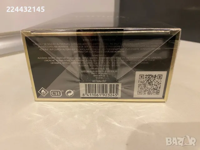 Carolina Herrera bad boy 100 EDT Barcod , снимка 3 - Мъжки парфюми - 50199085