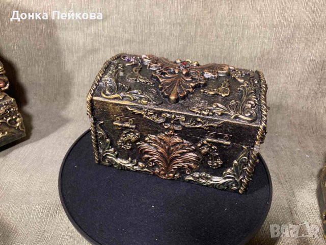 Бижутиера - ръчна изработка - дървена кутия за бижута с извит капак, снимка 1 - Декорация за дома - 40373039