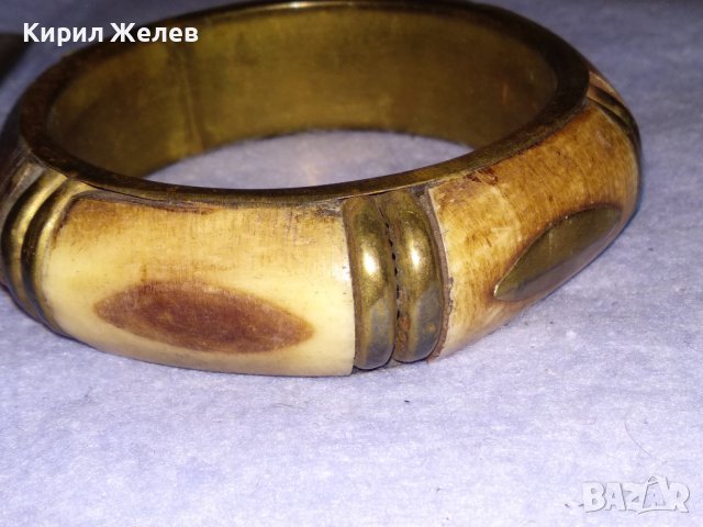 СТАРА БРОНЗОВА ТИБЕТСКА ТРАДИЦИОННА ЕТНО ГРИВНА с КАМИЛСКА КОСТ РЪЧНА ИЗРАБОТКА 16702, снимка 5 - Антикварни и старинни предмети - 41202239