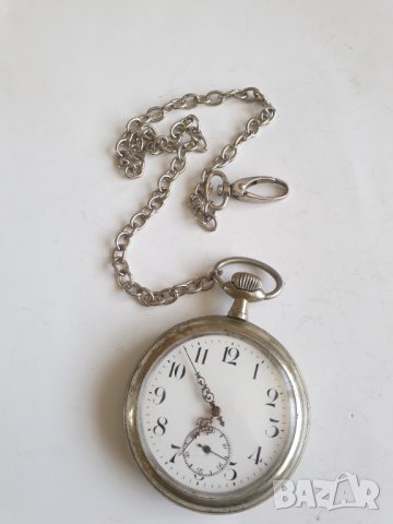  Голям джобен часовник с два капака -68мм, снимка 4 - Антикварни и старинни предмети - 40538107