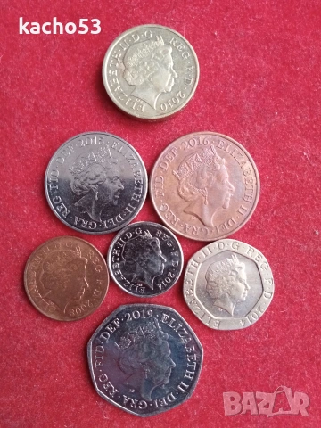 Кралски герб /щит/- Великобритания. Лот монети., снимка 4 - Нумизматика и бонистика - 53455750