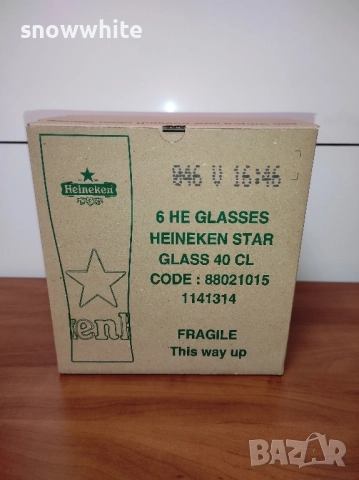 Чисто нови чаши Хайнекен - 250 мл и 400 мл, снимка 4 - Чаши - 52495298