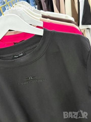 5 цвята дамска тениска  с бродирано лого Elisabetta franchi, снимка 2 - Тениски - 53532735