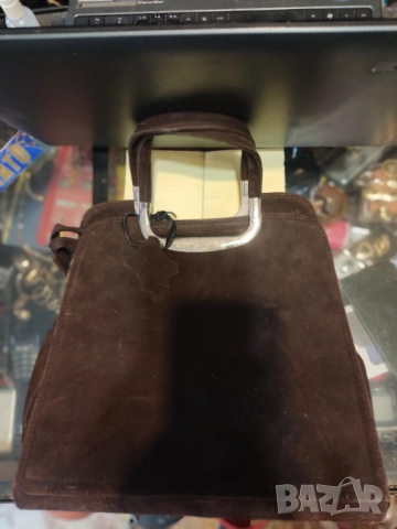 Кожени чанти Чанта тигров принт Колан тигров принт Сет чанта и колан тигров принт Кафява чанта велур, снимка 3 - Чанти - 52402482