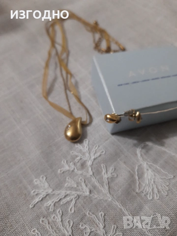 25€ КОЛИЕ И ОБИЦИ AVON, снимка 3 - Бижутерийни комплекти - 53603253