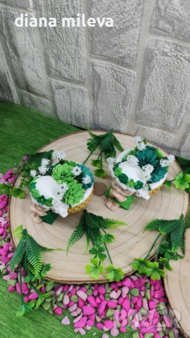 Ангелчета в зелен цвят!!, снимка 8 - Декорация за дома - 51459163