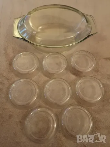 Термоустойчива тенджера, Йенска SIMAX, Чехословакия, комплект с 8 купички за крем карамел. , снимка 8 - Съдове за готвене - 47979027