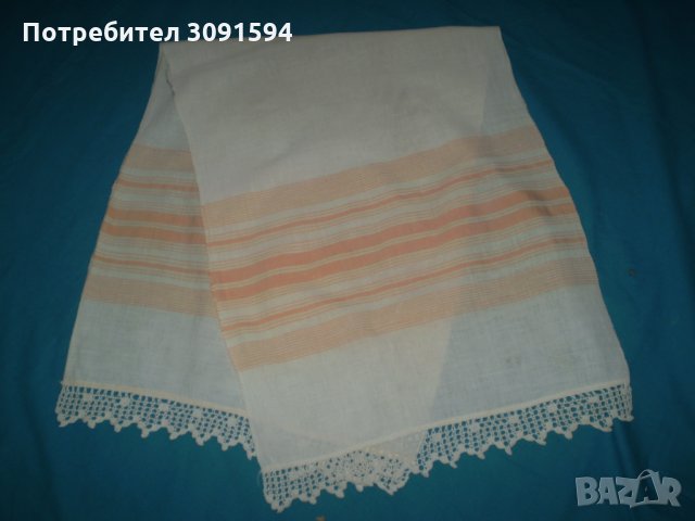 19 век  ръчно тъкана с плетена на една кука дантела кърпа, снимка 1 - Антикварни и старинни предмети - 34298745