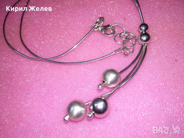 ИТАЛИАНСКО НЕЖНО СРЕБЪРНО КОЛИЕ СРЕБРО 925 с БЯЛА ПОЗЛАТА 43231, снимка 11 - Колиета, медальони, синджири - 44394080