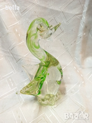 Масивна стъклена фигура Мурано във формата на патица отличен декор за дома или като преспапие, снимка 4 - Антикварни и старинни предмети - 52503338